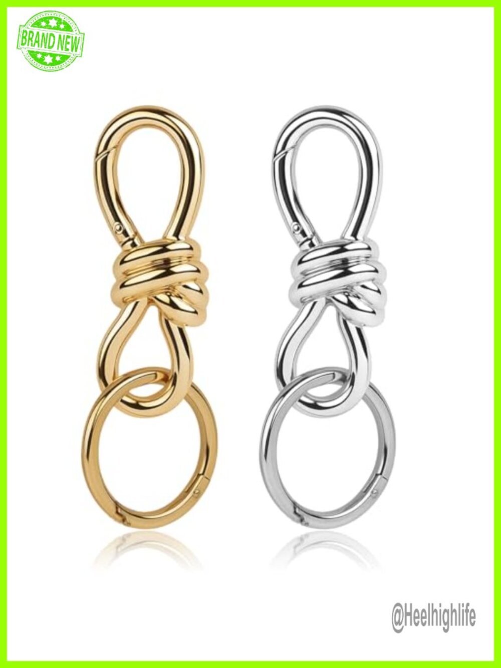 Alloy Bag Charm Keychain Set Heavy Duty Spring Snap Hook Purse Backpack
